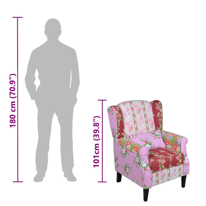 Poltrona con Design Patchwork in Tessuto 240490