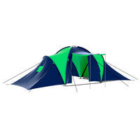 Tenda da campeggio in poliestere per 9 persone blu e verde cod mxl 73706