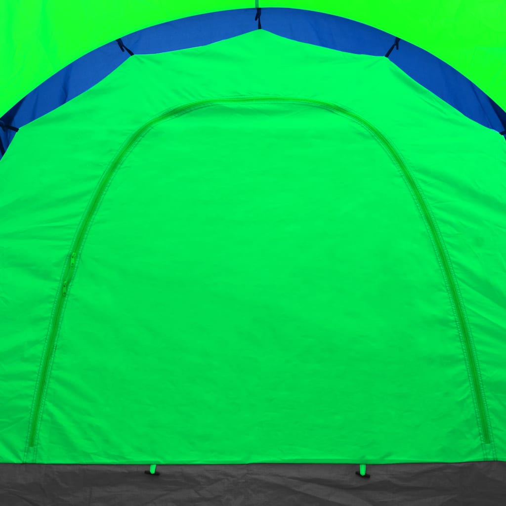 Tenda da campeggio in poliestere per 9 persone blu e verde 90412