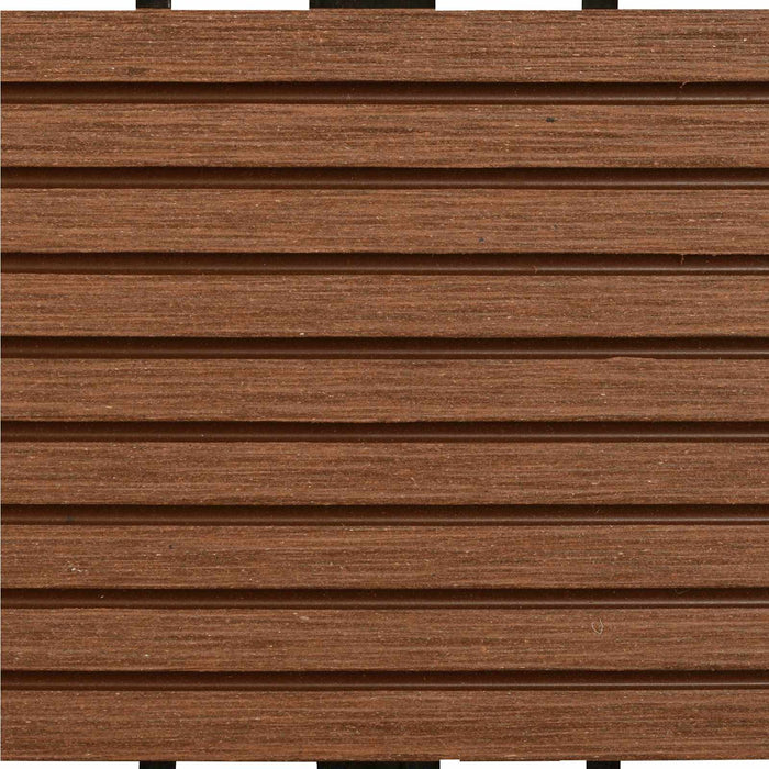 Piastrella per Decking 11 pcs Marrone 30 x 30 cm WPC 42046658