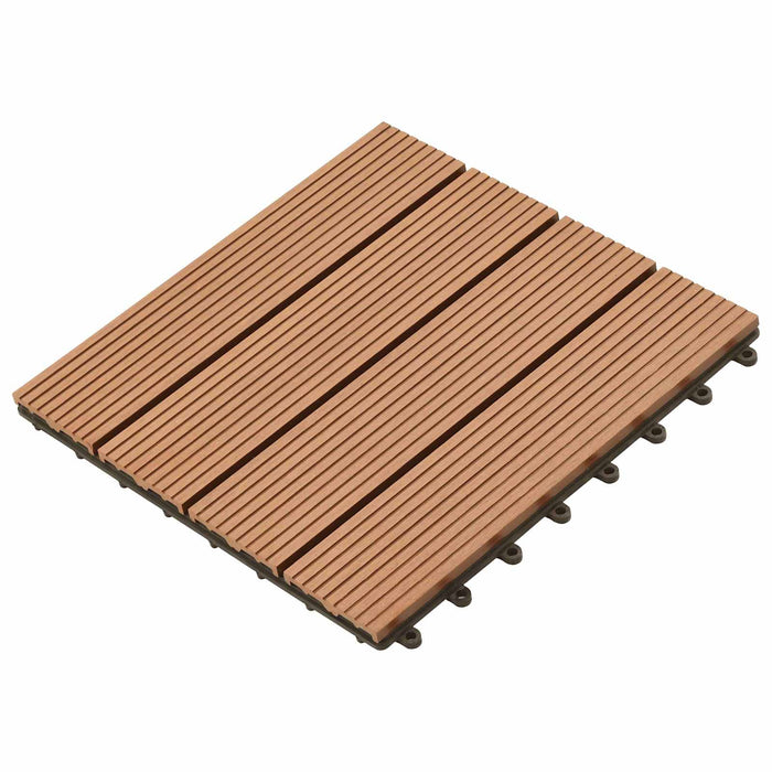 Piastrella per Decking 11 pcs Marrone 30 x 30 cm WPC 42046658