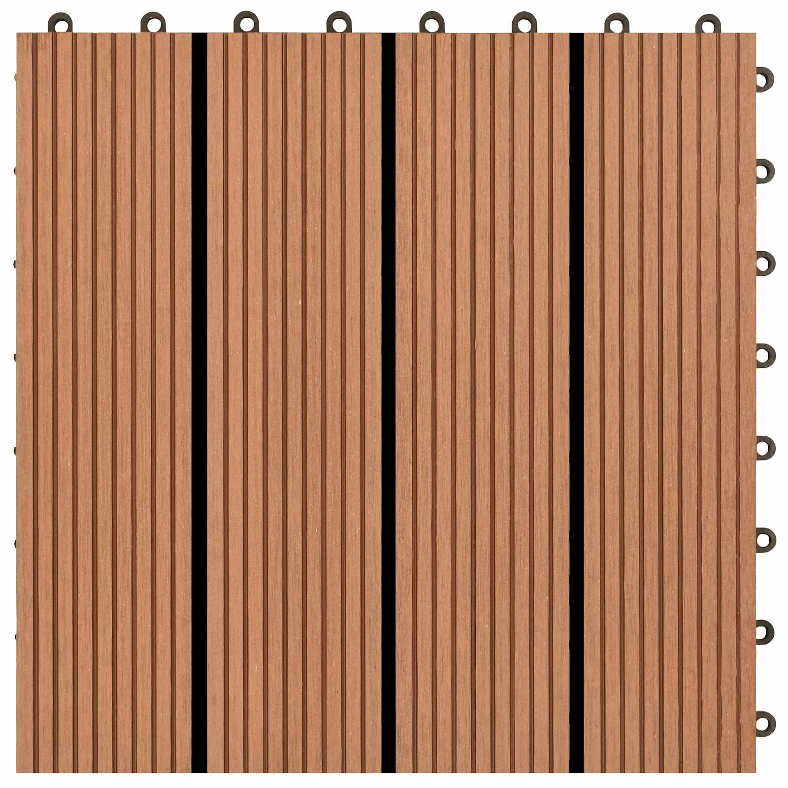 Piastrella per Decking 11 pcs Marrone 30 x 30 cm WPC 42046658