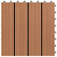 Piastrella per Decking 11 pcs Marrone 30 x 30 cm WPC 42046658