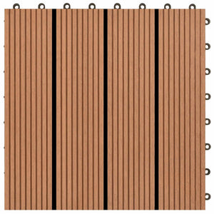 Piastrella per Decking 11 pcs Marrone 30 x 30 cm WPC 42046658