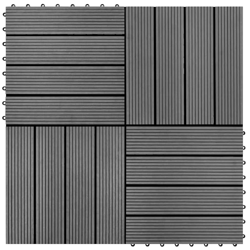Set piastrelle WPC 30x30cm 11pz per 1,00m²grigio 40826