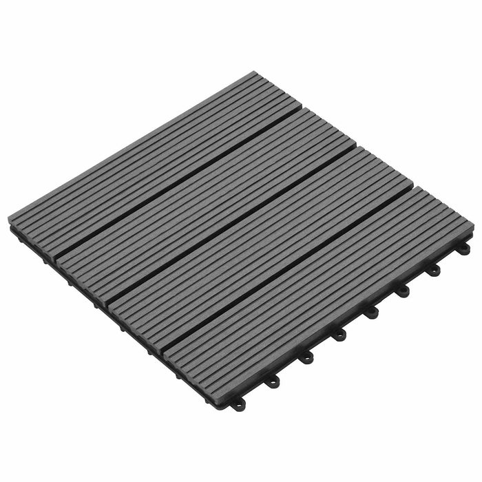 Piastrella per Decking 11 pcs Grigio 30 x 30 cm WPC 42046659