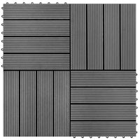 Piastrella per Decking 11 pcs Grigio 30 x 30 cm WPC 42046659