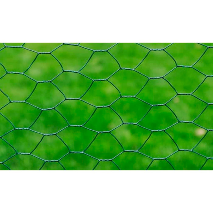 Recinzione in Rete per Pollaio Rivestita in PVC 25x1 m Verde