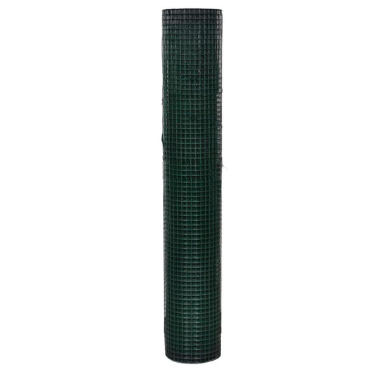 Recinto Pollaio in Rete Zincato Rivestimento PVC 10x1 m Verde 140433