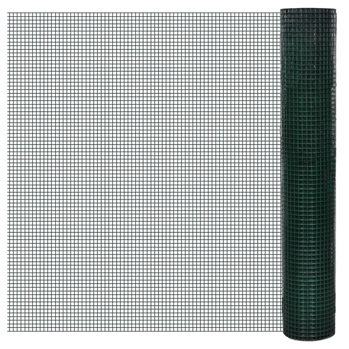 Recinto Pollaio in Rete Zincato Rivestimento PVC 10x1 m Verde