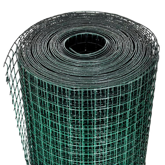 Recinto Pollaio in Rete Zincato Rivestimento PVC 10x1 m Verde 140434