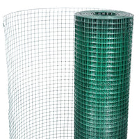 Recinto Pollaio in Rete Zincato Rivestimento PVC 10x1 m Verde