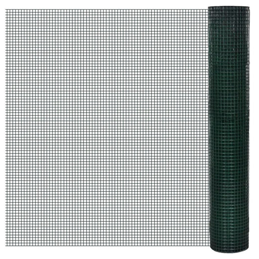Recinto Pollaio in Rete Zincato Rivestimento PVC 10x1 m Verde