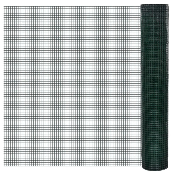 Recinto Pollaio in Rete Zincato Rivestimento PVC 10x1 m Verde