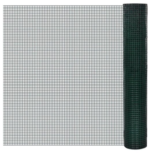 Recinto Pollaio in Rete Zincato Rivestimento PVC 10x1 m Verde