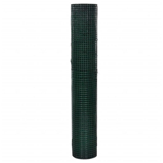 Recinto Pollaio in Rete Zincato Rivestimento PVC 10x1 m Verde 140436