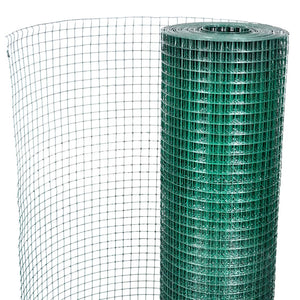 Recinto Pollaio in Rete Zincato Rivestimento PVC 10x1 m Verde 140436