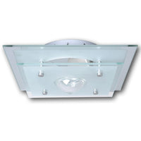 Lampada da Soffitto Quadrata in Vetro 1 x E27 Cristallo 240542