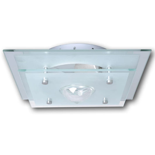 Lampada da Soffitto Quadrata in Vetro 1 x E27 Cristallo 240542