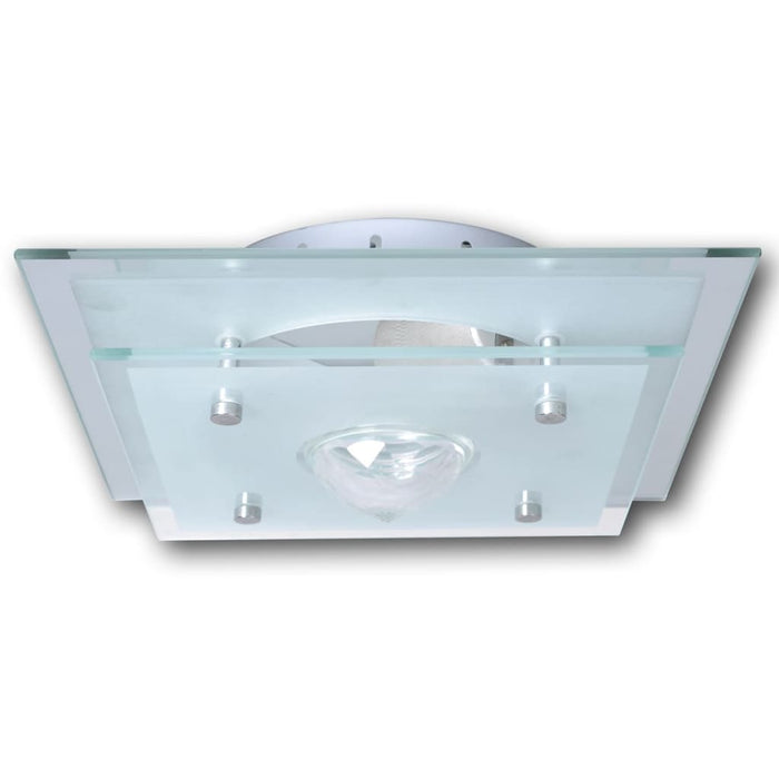 Lampada da Soffitto Quadrata in Vetro 1 x E27 Cristallo 240542