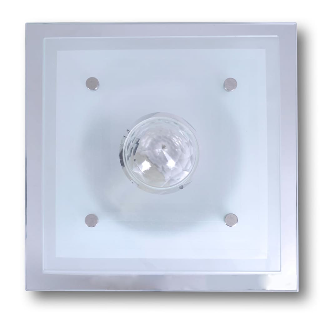 Lampada da Soffitto Quadrata in Vetro 1 x E27 Cristallo 240542