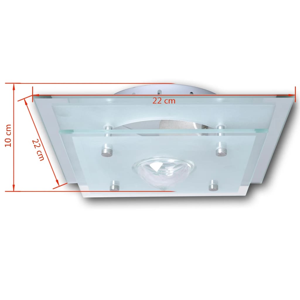 Lampada da Soffitto Quadrata in Vetro 1 x E27 Cristallo 240542