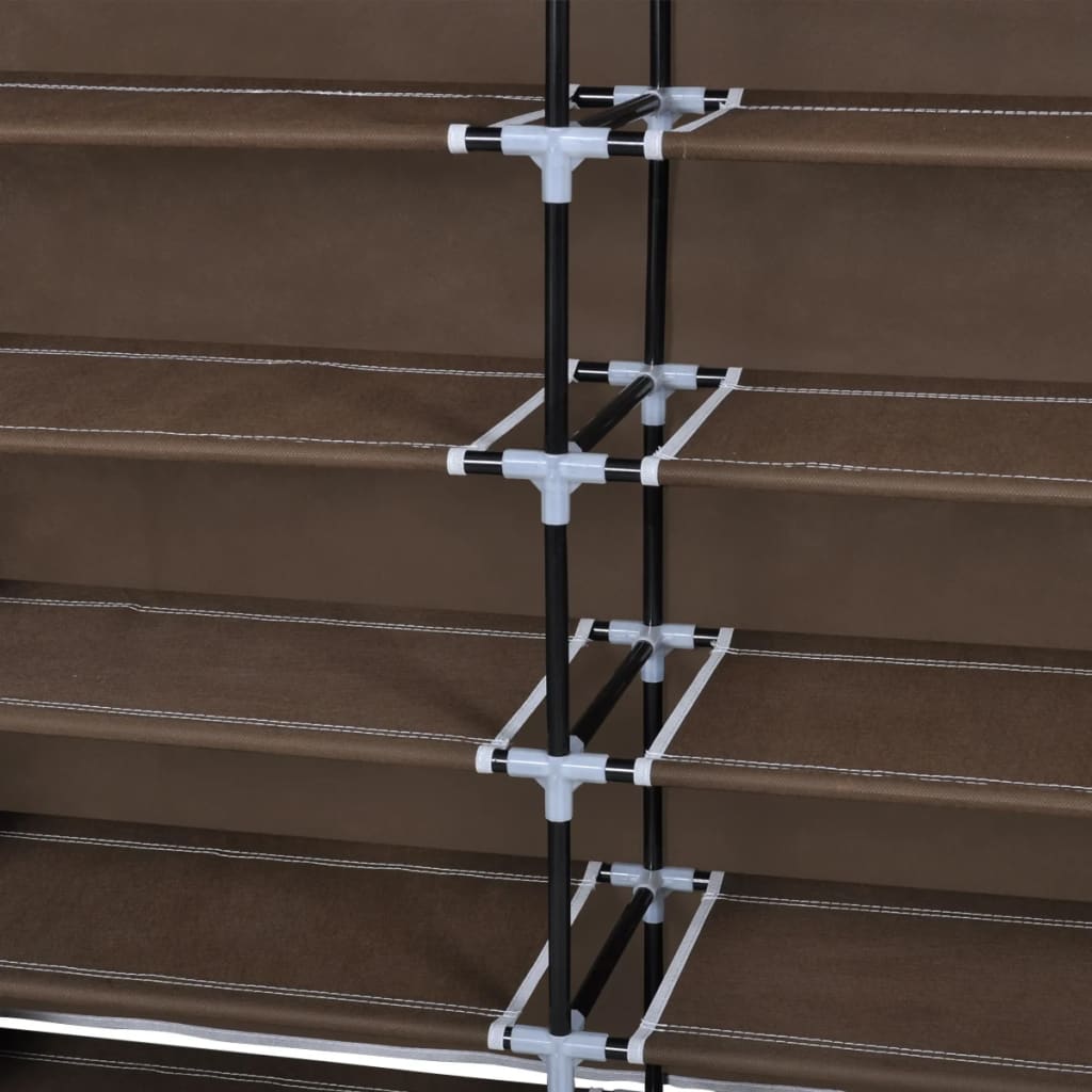 Scarpiera in Tessuto Richiudibile 115 x 28 x 110 cm Marrone 240494