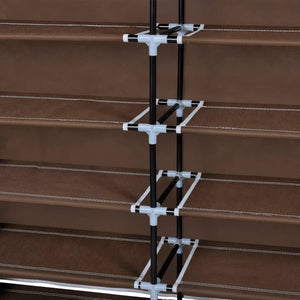 Scarpiera in Tessuto Richiudibile 115 x 28 x 110 cm Marrone 240494