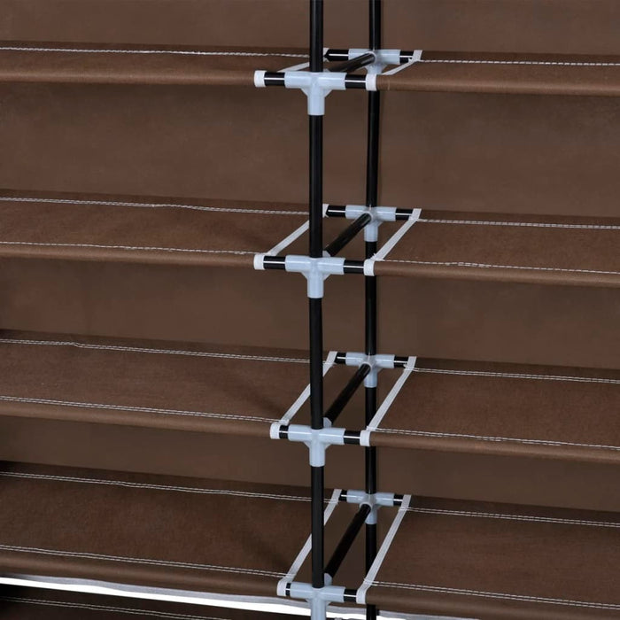 Scarpiera in Tessuto Richiudibile 115 x 28 x 110 cm Marrone 240494