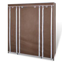Armadio in Tessuto con Scomparti e Aste 45x150x176 cm Marrone 240496