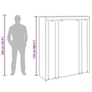 Armadio in Tessuto con Scomparti e Aste 45x150x176 cm Marrone 240496
