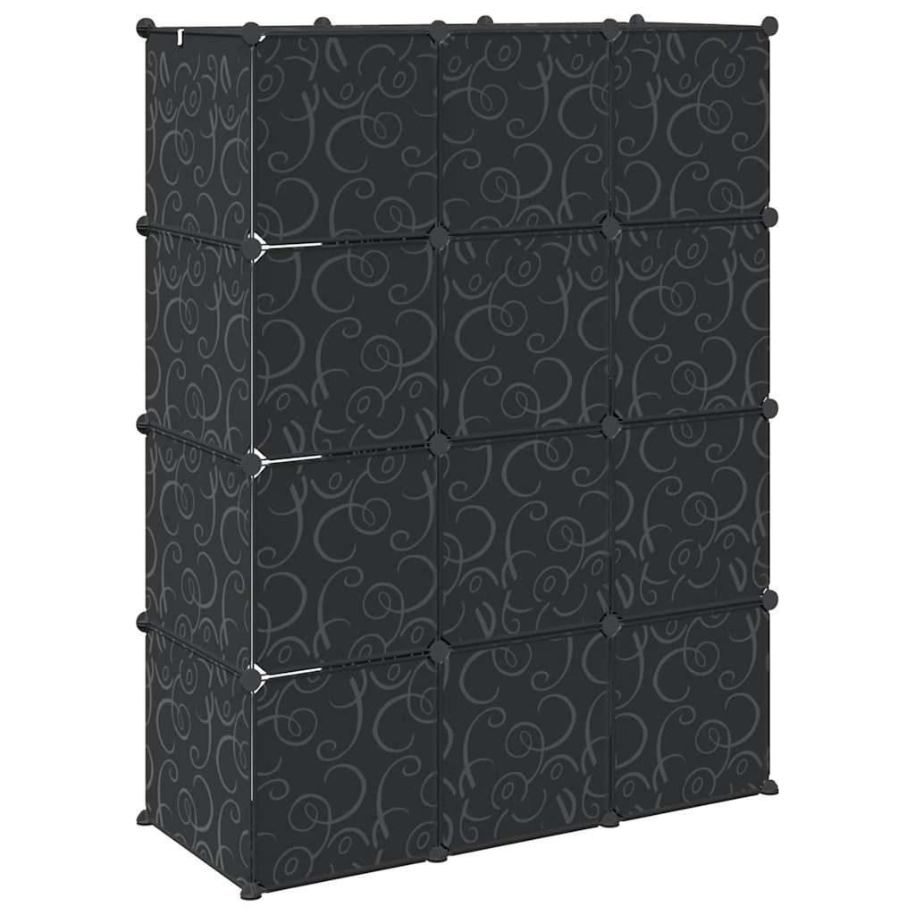 Armadio Modulare con 9 Scomparti 37x115x150 cm Nero e Bianco  cod mxl 72397