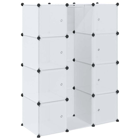 Armadio Modulare con 9 Scomparti 109x36,5x143 cm Bianco