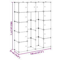 Armadietto Modulare 14 Scomparti Bianco 37 x 146 x 180,5 cm 240500