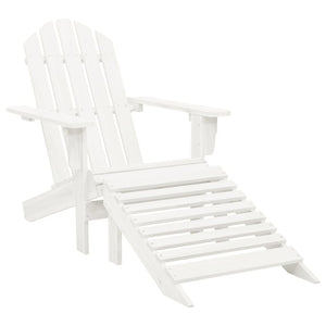 Sedia da Giardino con Poggiagambe in Legno Bianco cod mxl 17318