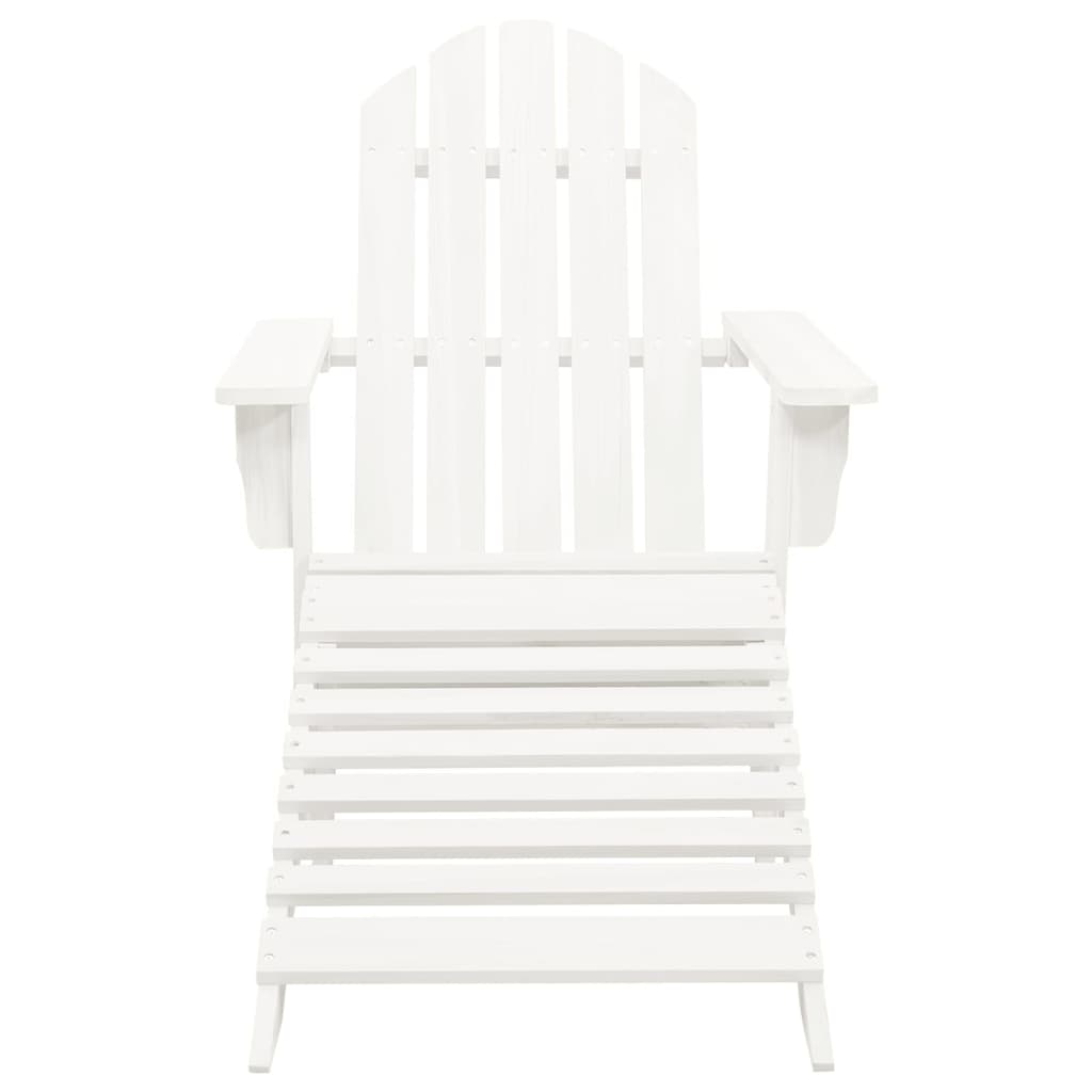 Sedia da Giardino con Poggiagambe in Legno Bianco cod mxl 17318