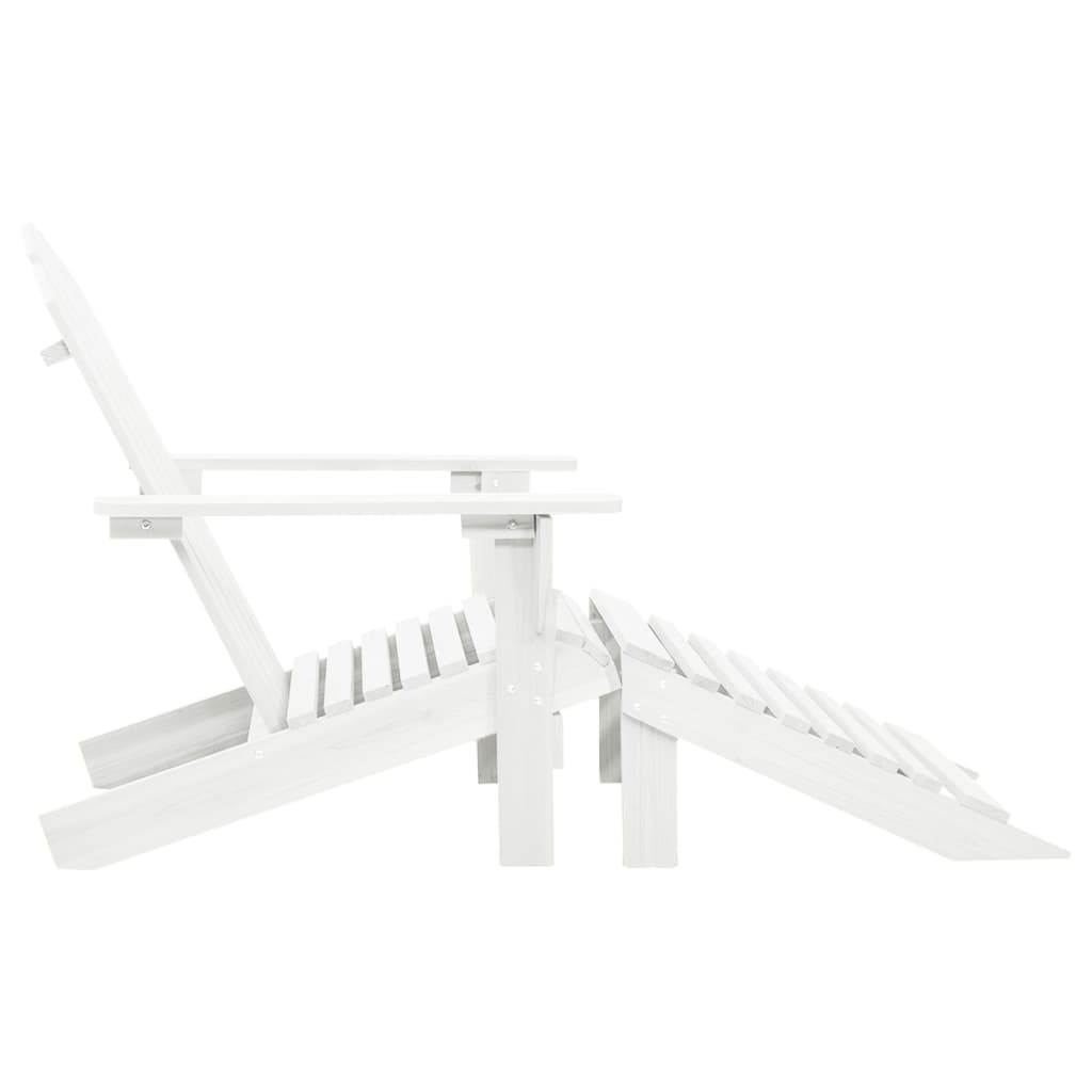 Sedia da Giardino con Poggiagambe in Legno Bianco cod mxl 17318