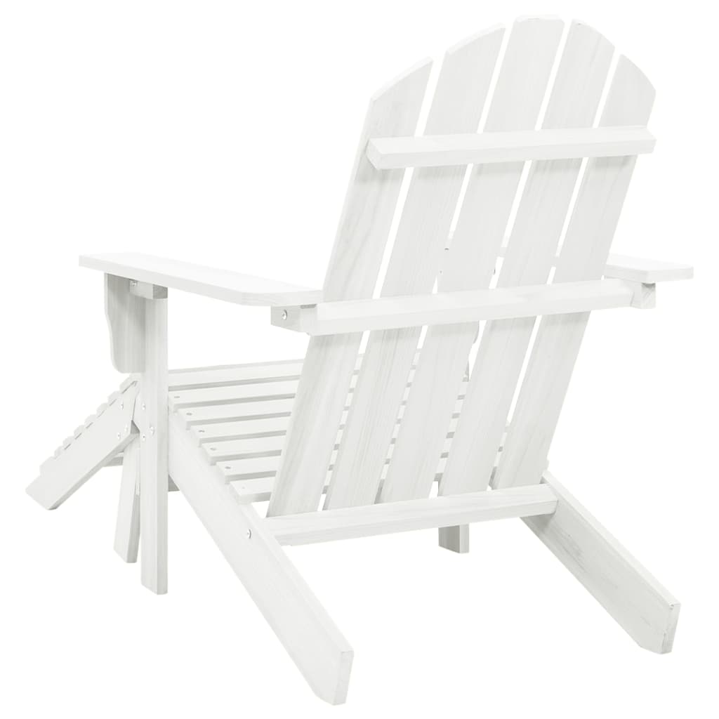 Sedia da Giardino con Poggiagambe in Legno Bianco cod mxl 17318