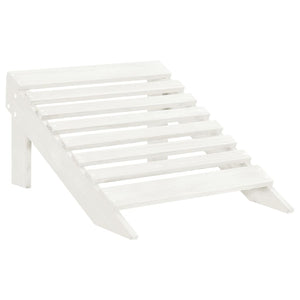 Sedia da Giardino con Poggiagambe in Legno Bianco 40859