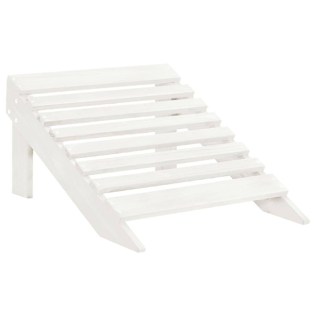 Sedia da Giardino con Poggiagambe in Legno Bianco cod mxl 17318