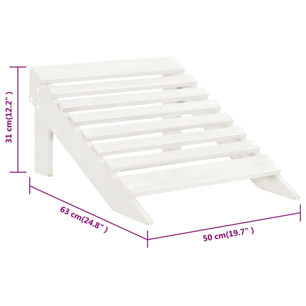 Sedia da Giardino con Poggiagambe in Legno Bianco cod mxl 17318