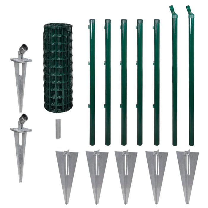 Recinzione Europea in Acciaio 10 x 0,8 m Verde cod mxl 24357