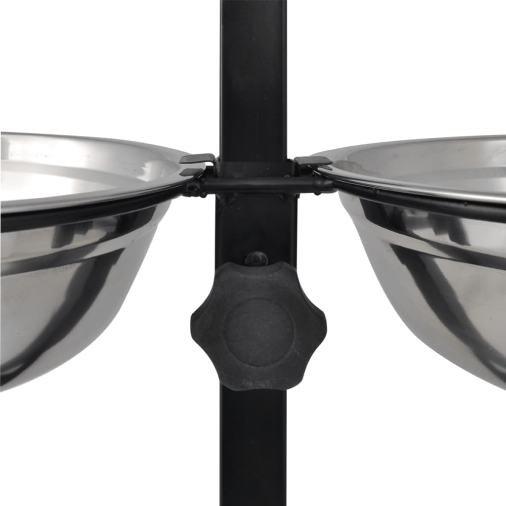 Supporto per Ciotole Doppio Regolabile 2 Ciotole 4,1L Acciaio 170093