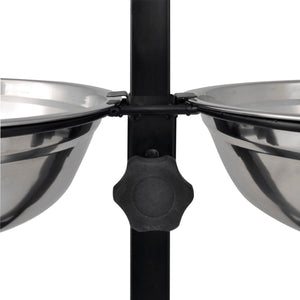 Supporto per Ciotole Doppio Regolabile 2 Ciotole 4,1L Acciaio 170093