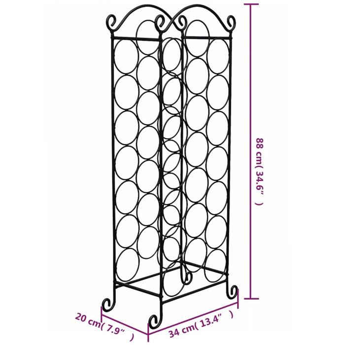 Porta Bottiglie di Vino per 21 Bottiglie in Metallo  cod mxl 51882