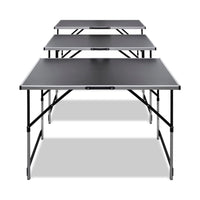 Tavolo da Lavoro Set 3 pz Pieghevole Altezza Regolabile