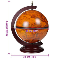 Minibar da Tavola a Globo Supporto per Vini in Legno Eucalipto 240698
