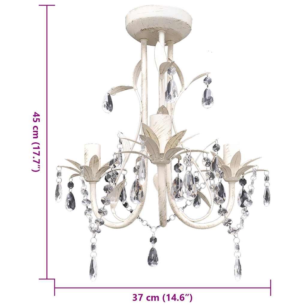 Lampadario da Soffitto Cristallo Elegante Bianco 240686