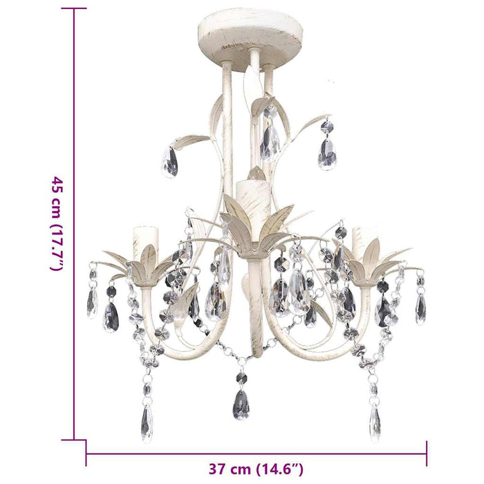 Lampadario da Soffitto Cristallo Elegante Bianco 240686