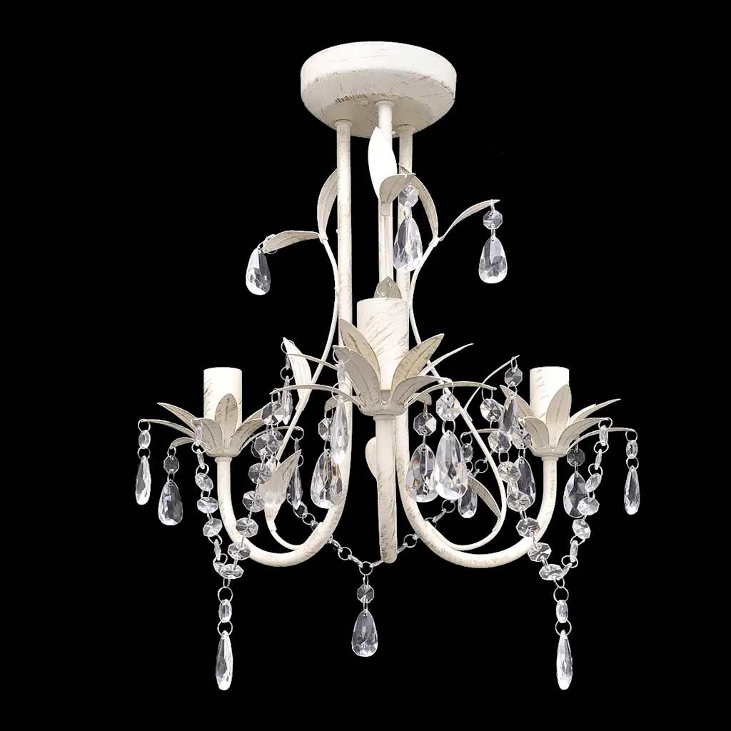 Lampadario da Soffitto Cristallo Elegante Bianco 240686